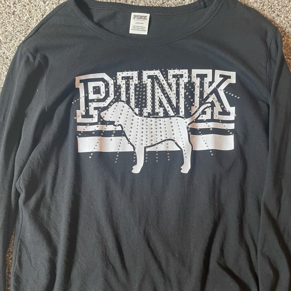 VS Pink Bling Long sleeve top Black Large